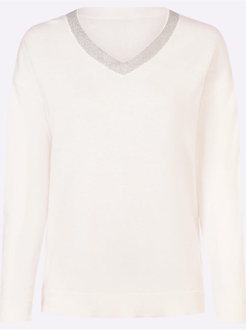 Pull En Tricot Fin Jolies Pierres Brillantes Fantaisie - Taille Standard - Helline - Kiabi Pull En Tricot Fin Jolies Pierres Brillantes Fantaisie - Taille Standard - Helline - Kiabi