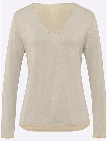 Pull En Tricot Fin Jolis Coloris Contrastés - Taille Standard - Helline