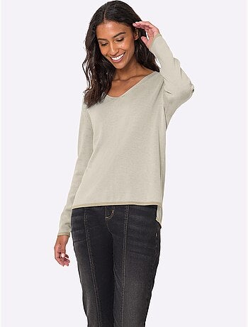 Pull En Tricot Fin Jolis Coloris Contrastés - Taille Standard - Helline