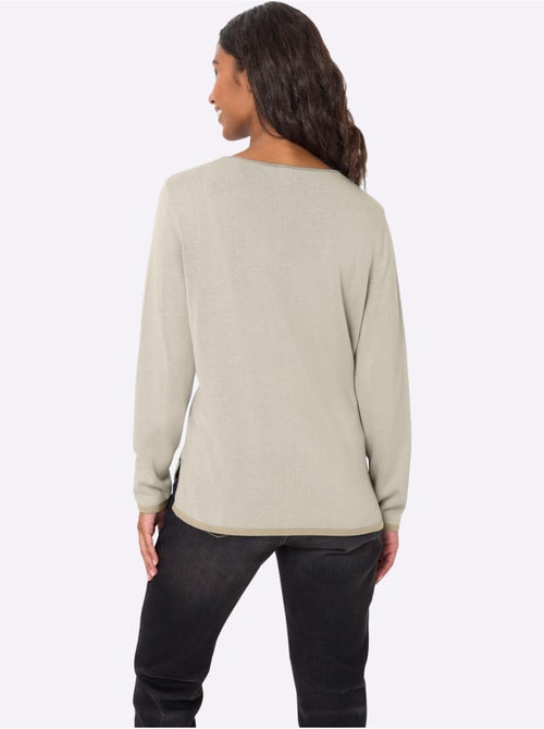 Pull En Tricot Fin Jolis Coloris Contrastés - Taille Standard - helline - Kiabi