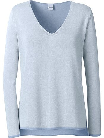Pull En Tricot Fin Jolis Coloris Contrastés - Taille Standard - helline