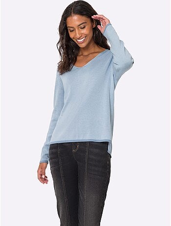 Pull En Tricot Fin Jolis Coloris Contrastés - Taille Standard - Helline