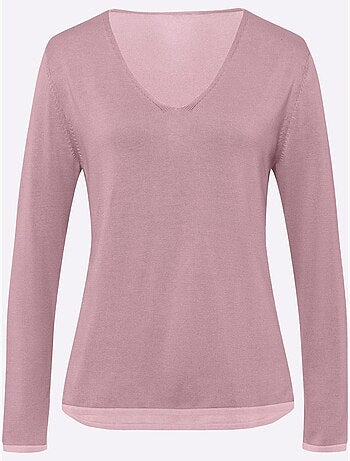 Pull En Tricot Fin Jolis Coloris Contrastés - Taille Standard - Helline