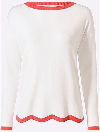 Pull en tricot fin jolis contrastes - taille standard - helline