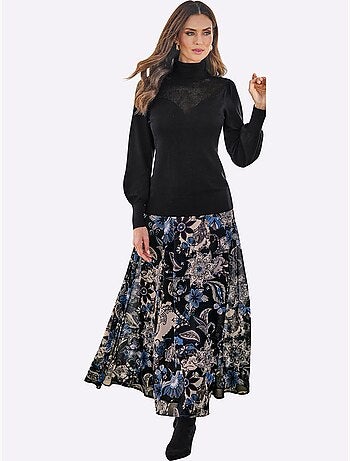 Pull En Tricot Fin Motif Ajouré Transparent Discret - Taille Standard - Helline