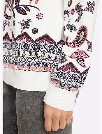 Pull En Tricot Fin Motif Imprimé Exclusif - Taille Standard - Helline