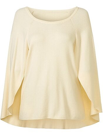 Pull En Tricot Fin Poncho Avec Bas Cousu - Taille Standard - helline