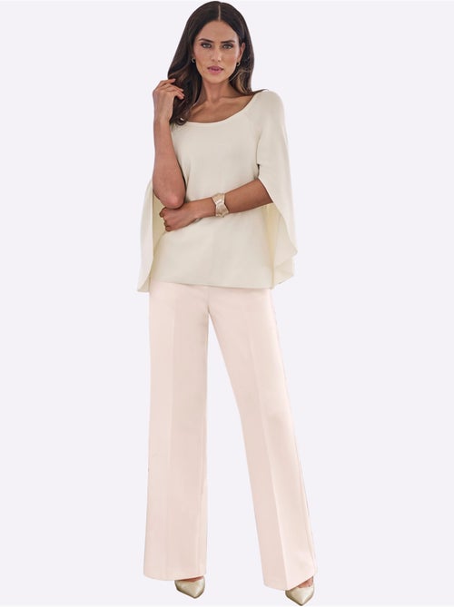 Pull En Tricot Fin Poncho Avec Bas Cousu - Taille Standard - helline - Kiabi