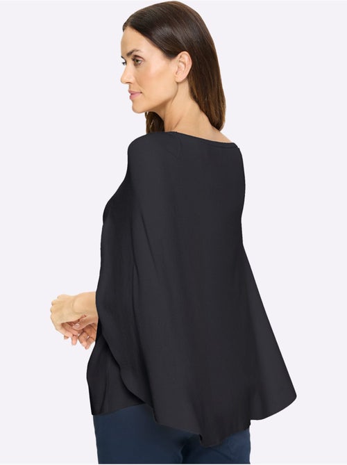 Pull En Tricot Fin Poncho Avec Bas Cousu - Taille Standard - helline - Kiabi