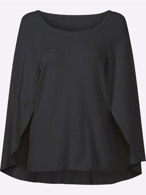 Pull En Tricot Fin Poncho Avec Bas Cousu - Taille Standard - helline - Kiabi