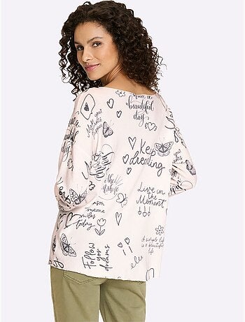 Pull En Tricot Fin Tricot Fin Imprimé - Taille Standard - Helline