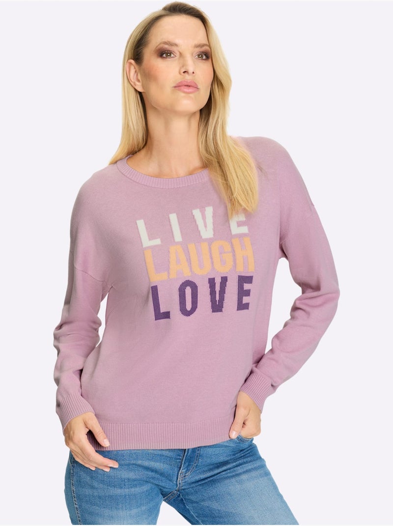 Pull En Tricot Fin Tricot Jacquard élégant - Taille Standard - Helline Rose - Kiabi