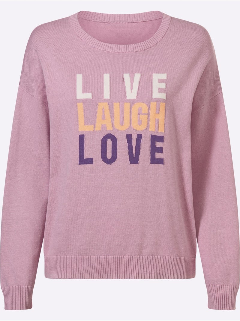 Pull En Tricot Fin Tricot Jacquard élégant - Taille Standard - Helline Rose - Kiabi