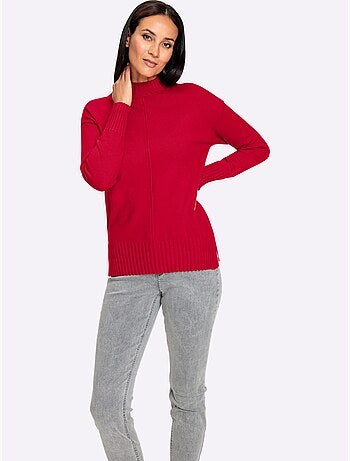 Pull En Tricot Finitions Côtelées Larges - Taille Standard - Helline