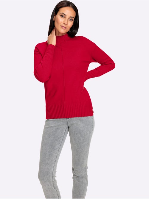 Pull En Tricot Finitions Côtelées Larges - Taille Standard - Helline - Kiabi Pull En Tricot Finitions Côtelées Larges - Taille Standard - Helline - Kiabi