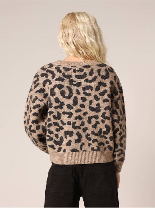 Pull en tricot imprimé léopard pour fille
 'Deeluxe' - Kiabi