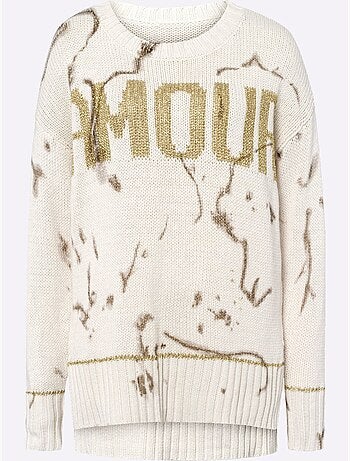 Pull En Tricot Inscription Brillante - Taille Standard - Helline