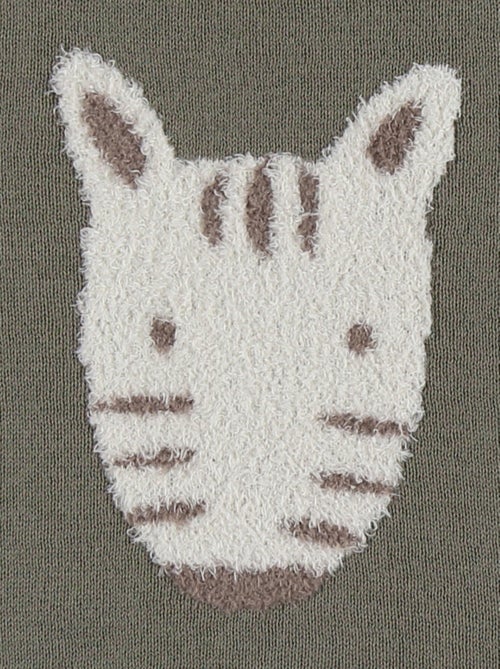 Pull en tricot kaki avec motif zèbre Noukie's - Kiabi