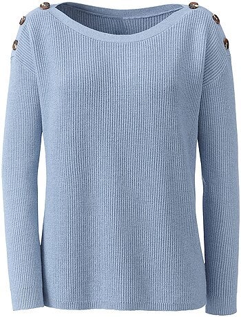 Pull En Tricot Large Encolure Ronde - Taille Standard - helline