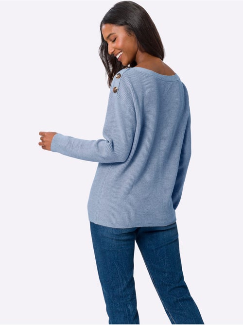 Pull En Tricot Large Encolure Ronde - Taille Standard - helline - Kiabi