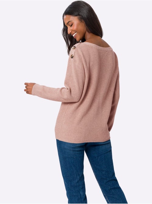 Pull En Tricot Large Encolure Ronde - Taille Standard - helline - Kiabi