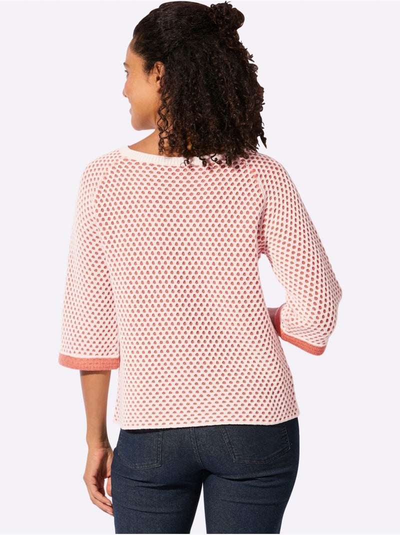 Pull En Tricot Manches 3/4 - Taille Standard - Witt Orange - Kiabi