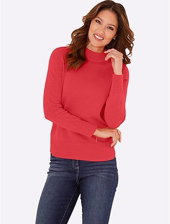 Pull en tricot manches et ourlet à bords-côtes extensibles - taille standard - moda vilona