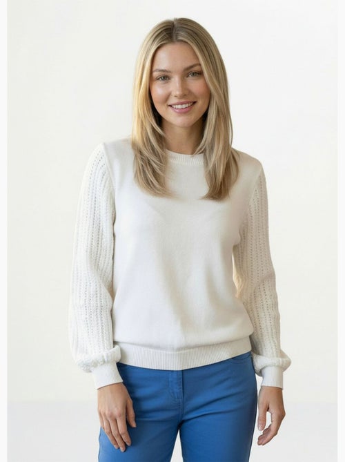 Pull en tricot manches fantaisie - Afibel - Kiabi