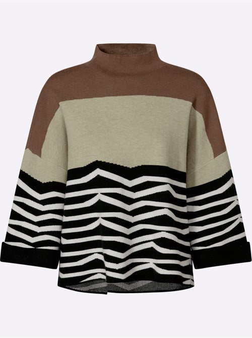 Pull En Tricot Motif Jacquard Original - Taille Standard - Helline - Kiabi Pull En Tricot Motif Jacquard Original - Taille Standard - Helline - Kiabi