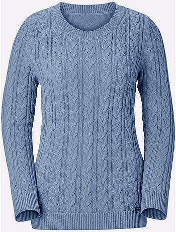 Pull en tricot motif torsadé devant et aux manches - taille standard - witt