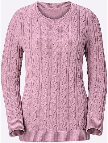 Pull en tricot motif torsadé devant et aux manches - taille standard - witt
