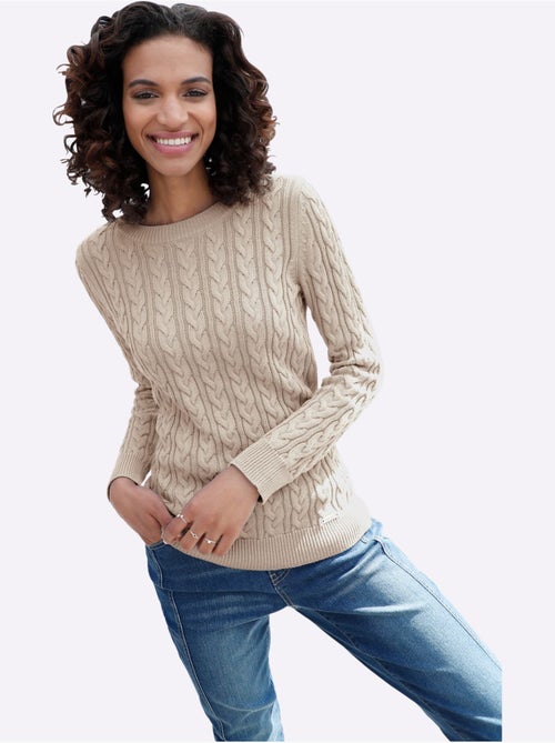 Pull en tricot motif torsadé devant et aux manches - taille standard - witt - Kiabi Pull en tricot motif torsadé devant et aux manches - taille standard - witt - Kiabi