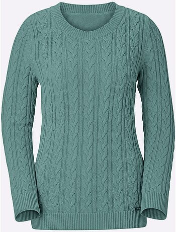 Pull en tricot motif torsadé devant et aux manches - taille standard - witt
