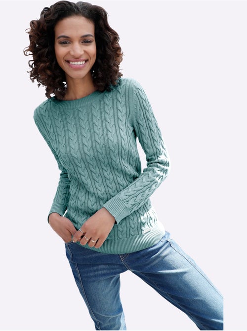 Pull en tricot motif torsadé devant et aux manches - taille standard - witt - Kiabi Pull en tricot motif torsadé devant et aux manches - taille standard - witt - Kiabi