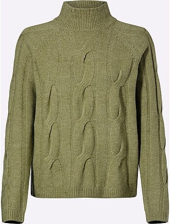 Pull En Tricot Motif Torsadé Mode - Taille Standard - Helline