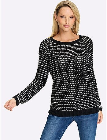 Pull En Tricot Motif Tricoté Décoratif - Taille Standard - Helline