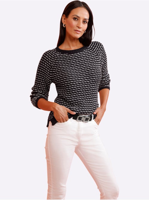 Pull En Tricot Motif Tricoté Décoratif - Taille Standard - Helline - Kiabi Pull En Tricot Motif Tricoté Décoratif - Taille Standard - Helline - Kiabi