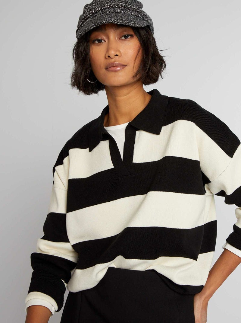 Pull en tricot Noir - Kiabi