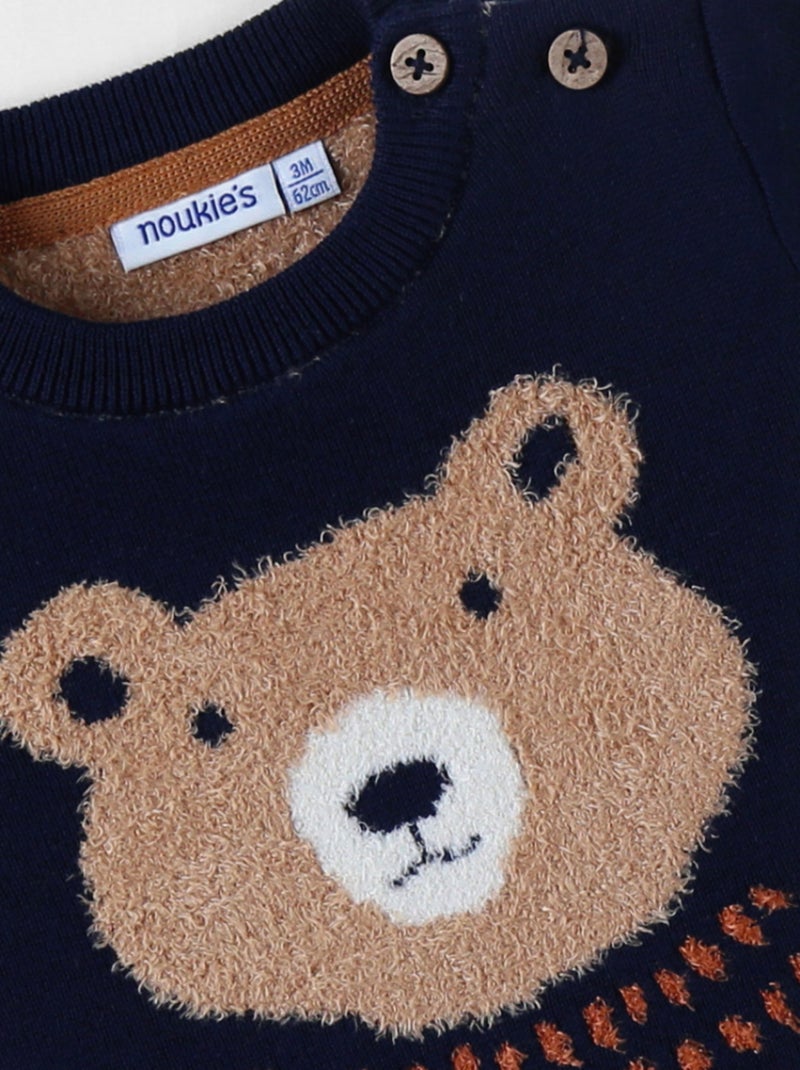 Pull en tricot, ours Noukie's Bleu - Kiabi
