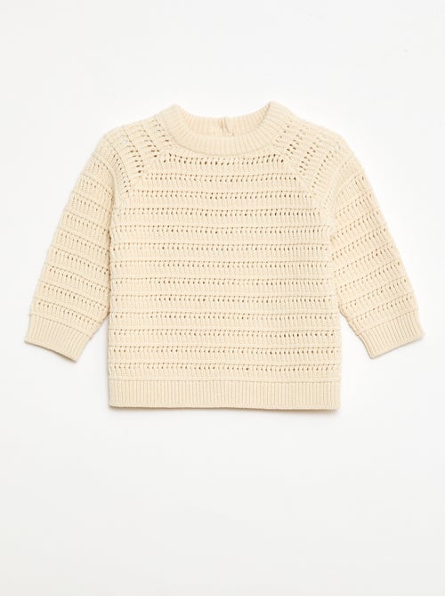 Pull en tricot point fantaisie - Kiabi