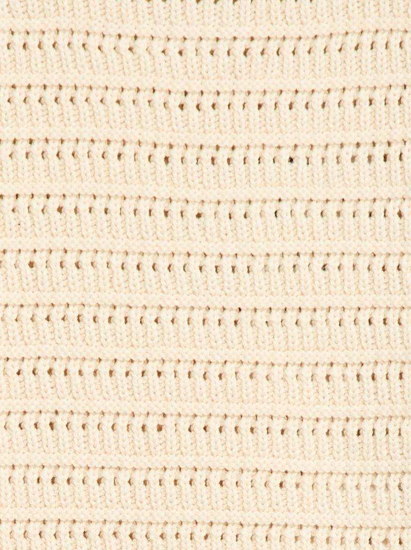 Pull en tricot point fantaisie Blanc - Kiabi