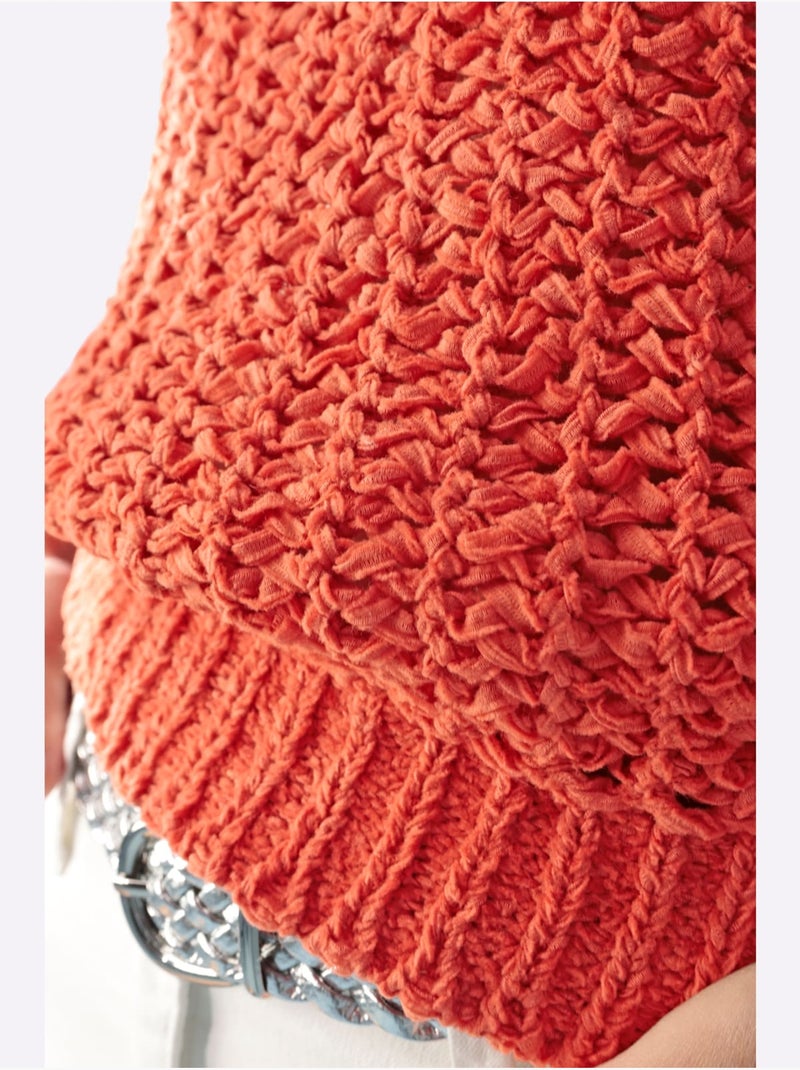 Pull En Tricot Qualité Coton - Taille Standard - Helline Terre cuite - Kiabi