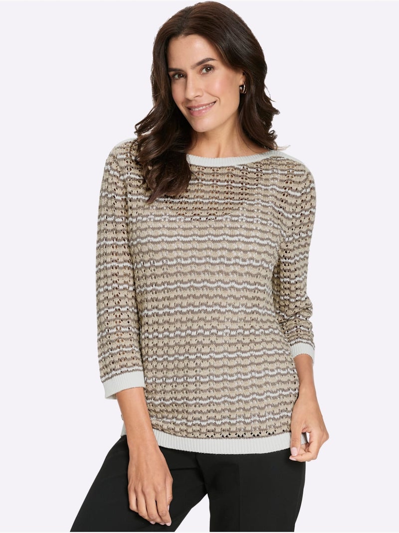Pull En Tricot Qualité Coton - Taille Standard - Witt Gris taupe - Kiabi