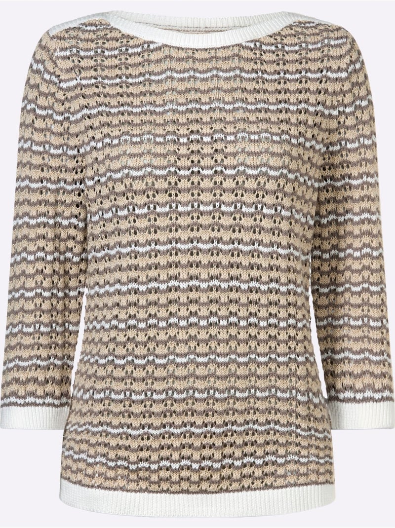 Pull En Tricot Qualité Coton - Taille Standard - Witt Gris taupe - Kiabi