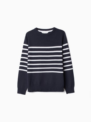 Pull en tricot rayé