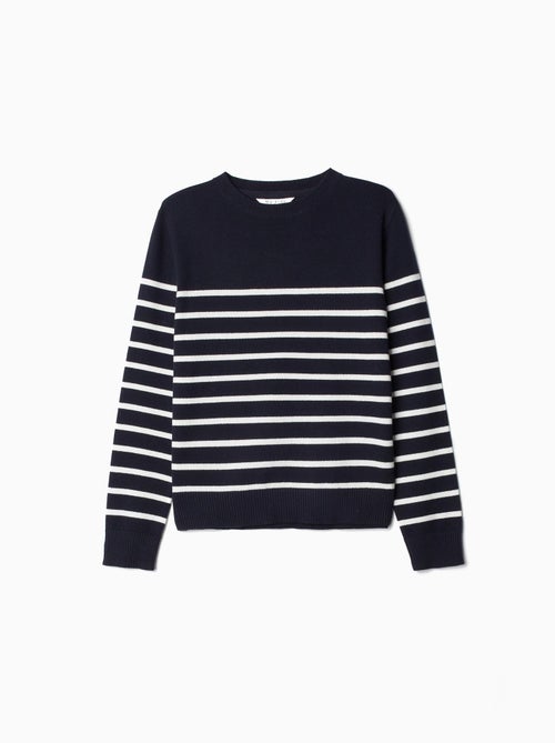 Pull en tricot rayé - Kiabi