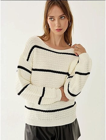 Pull en tricot rayé coupe ample