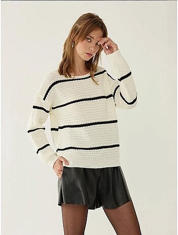 Pull en tricot rayé coupe ample