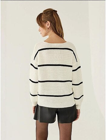 Pull en tricot rayé coupe ample