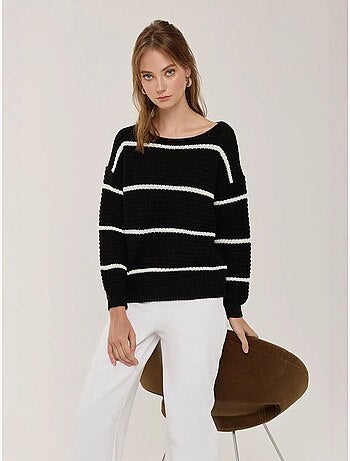 Pull en tricot rayé coupe ample